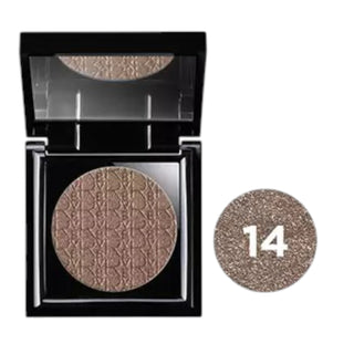 RVB The Make Up Mono Eyeshadow Satin Taupe #14 in a single palette.