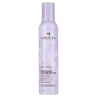 Pureology Weightless Volume Mousse 238g in light purple aerosol can.