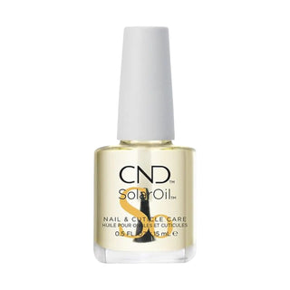 CND Solar Oil 0.5 fl oz in a clear polish-style bottle with brush applicator.