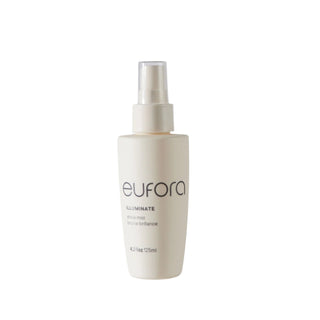 Eufora Illuminate shine mist in a 125ml spray bottle.