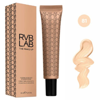 Hydra Booster Foundation shade 81 in a beige tube, shown with a creamy swatch beside it.