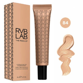 Hydra Booster Foundation 84 by RVB The Makeup in a beige tube with a swatch next to it.