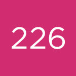 Square swatch of shade 226 in a fuchsia colour, with white text ‘226’ centered on it.