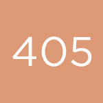 Square swatch of shade 405 in a medium-light colour, with white text ‘405’ centered on it.