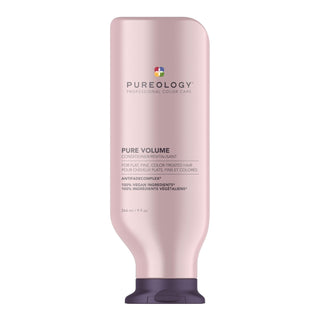 Pureology Pure Volume Conditioner 266ml in pearlescent light pink bottle.