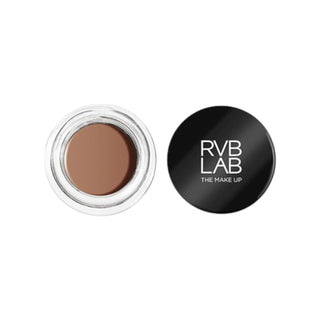 Light brown Cream Eyebrow Liner 01 from RVB The Make Up, shown in an open pot container.