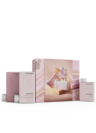Kevin Murphy hair care product set with pink packaging on a white background