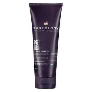 Pureology Color Fanatic Multi-Tasking Deep Conditioning Mask in dark purple tube.