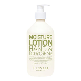 500ml pump bottle of Eleven Moisture Lotion Hand & Body Cream.