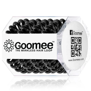 Goomee Original Midnight Black spiral hair tie 4 pack.